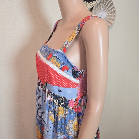 In Loom Bohemian Patchwork Maxi Dress Size Medium - Picture 6 of 16